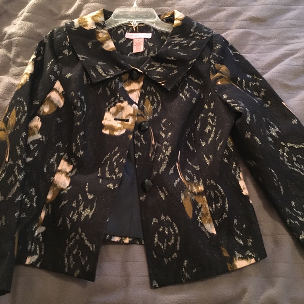 gold and black blazer